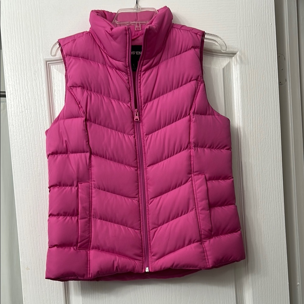 Lands' End Vibrant Pink Quilted Vest
